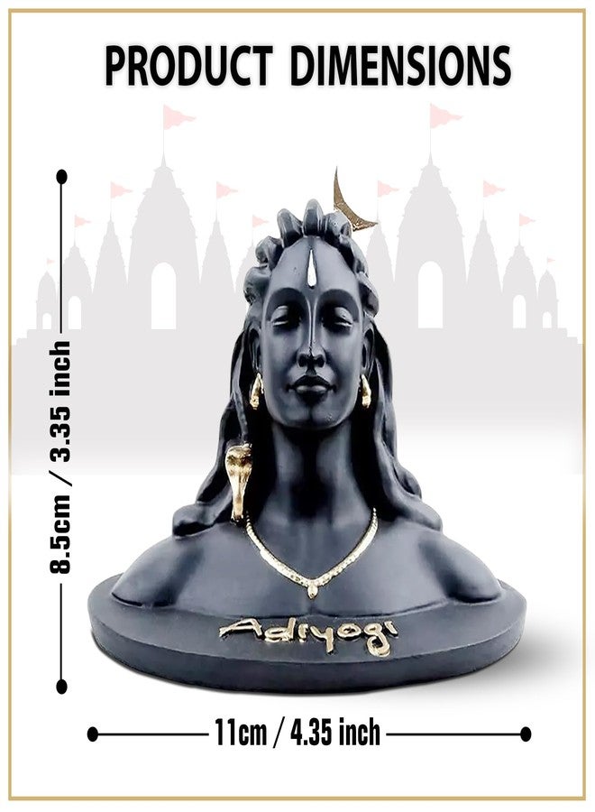Rousrie Resin Adiyogi Shiva Statue for Car Dashboard, Shiv Ji Mahadev Adi Yogi Idol Statue with Rudraksha Mala for Home and Car Dash Board (Large) - Image 5